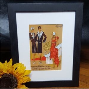 Framed Vintage Fashion Illustration Print